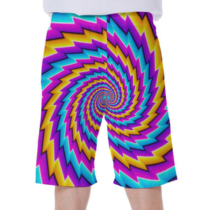 Twisted Spiral Moving Optical Illusion Men's Beach Shorts