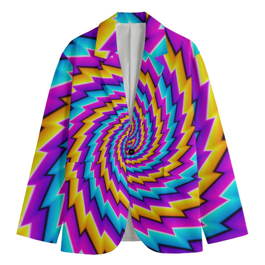 Twisted Spiral Moving Optical Illusion Men's Blazer