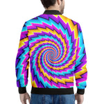 Twisted Spiral Moving Optical Illusion Men's Bomber Jacket