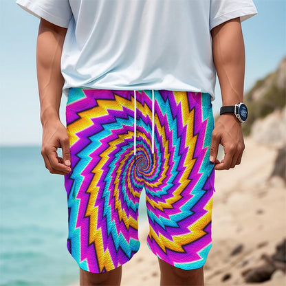 Twisted Spiral Moving Optical Illusion Men's Cargo Shorts
