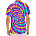 Twisted Spiral Moving Optical Illusion Men's Deep V-Neck Shirt