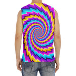 Twisted Spiral Moving Optical Illusion Men's Fitness Tank Top