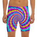 Twisted Spiral Moving Optical Illusion Men's Long Boxer Briefs