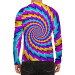 Twisted Spiral Moving Optical Illusion Men's Long Sleeve Rash Guard