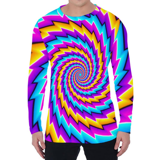 Twisted Spiral Moving Optical Illusion Men's Long Sleeve T-Shirt
