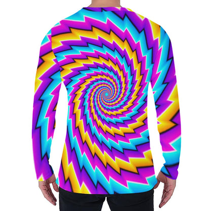 Twisted Spiral Moving Optical Illusion Men's Long Sleeve T-Shirt
