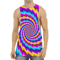 Twisted Spiral Moving Optical Illusion Men's Muscle Tank Top