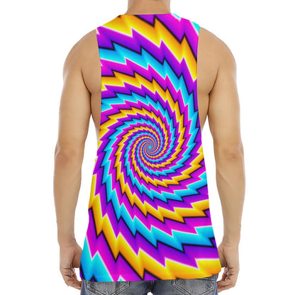 Twisted Spiral Moving Optical Illusion Men's Muscle Tank Top