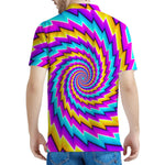 Twisted Spiral Moving Optical Illusion Men's Polo Shirt