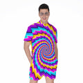 Twisted Spiral Moving Optical Illusion Men's Romper