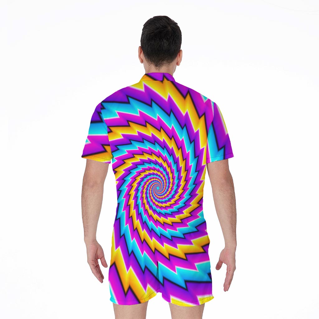 Twisted Spiral Moving Optical Illusion Men's Rompers