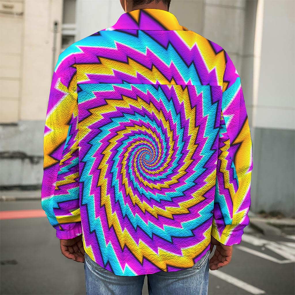 Twisted Spiral Moving Optical Illusion Men's Shirt Jacket