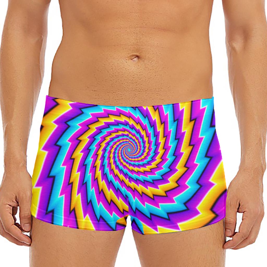 Twisted Spiral Moving Optical Illusion Men's Short Boxer Briefs