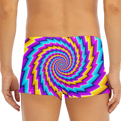 Twisted Spiral Moving Optical Illusion Men's Short Boxer Briefs