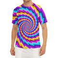 Twisted Spiral Moving Optical Illusion Men's Short Sleeve Rash Guard