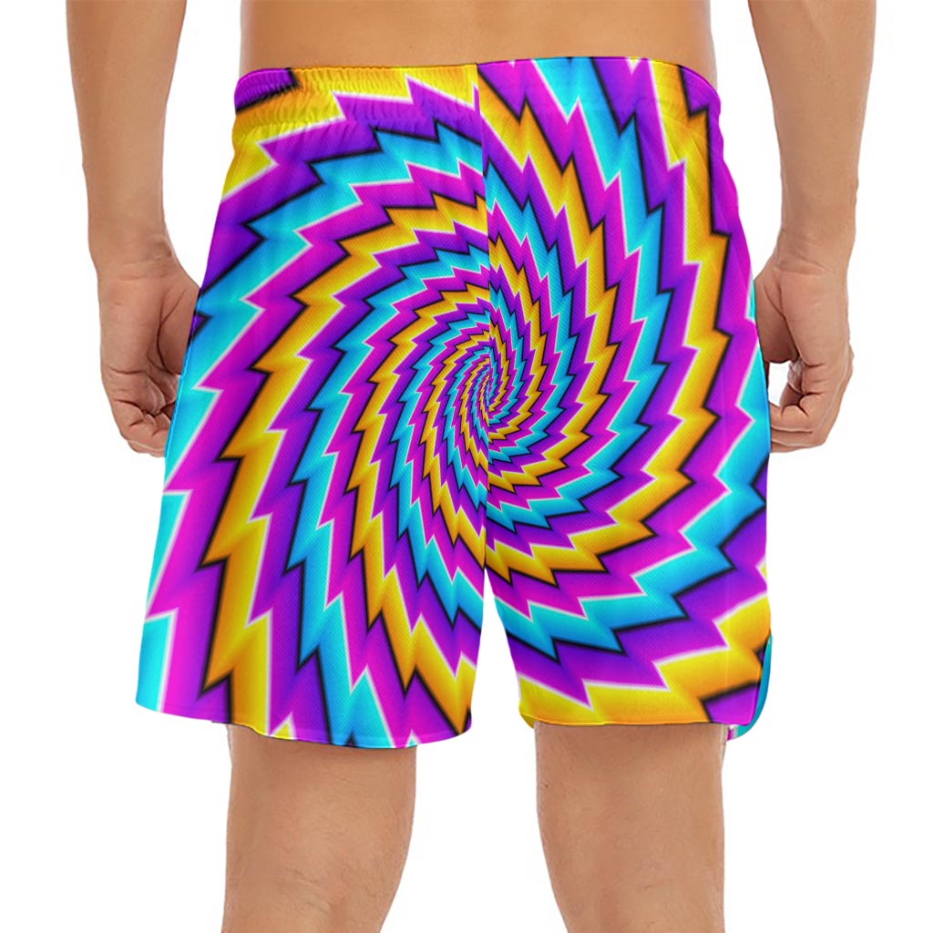 Twisted Spiral Moving Optical Illusion Men's Split Running Shorts