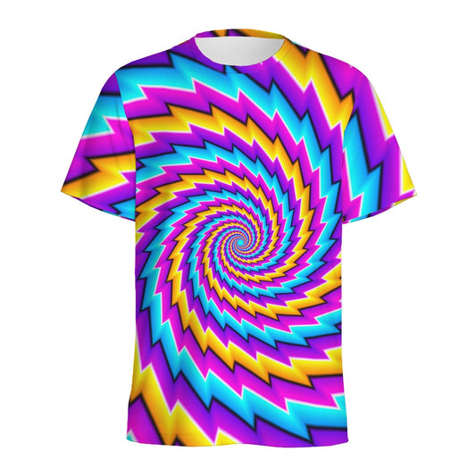 Twisted Spiral Moving Optical Illusion Men's Sports T-Shirt