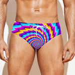 Twisted Spiral Moving Optical Illusion Men's Swim Briefs