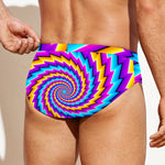 Twisted Spiral Moving Optical Illusion Men's Swim Briefs