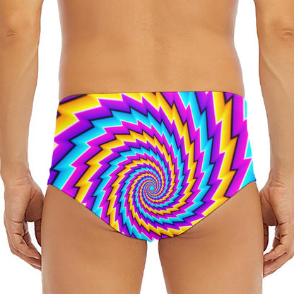 Twisted Spiral Moving Optical Illusion Men's Triangle Swim Briefs