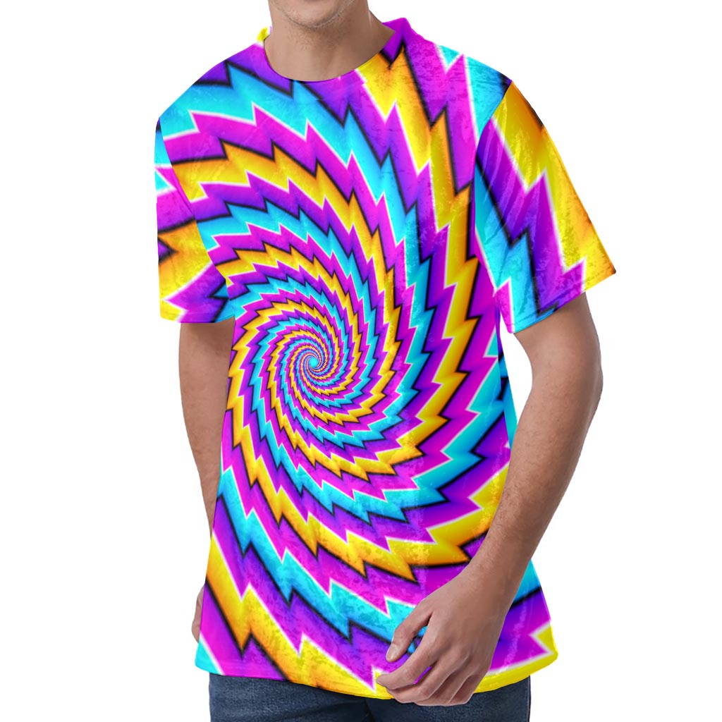 Twisted Spiral Moving Optical Illusion Men's Velvet T-Shirt