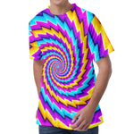 Twisted Spiral Moving Optical Illusion Men's Velvet T-Shirt