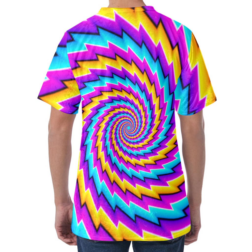 Twisted Spiral Moving Optical Illusion Men's Velvet T-Shirt