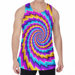 Twisted Spiral Moving Optical Illusion Men's Velvet Tank Top
