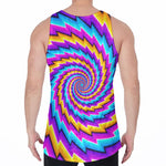 Twisted Spiral Moving Optical Illusion Men's Velvet Tank Top