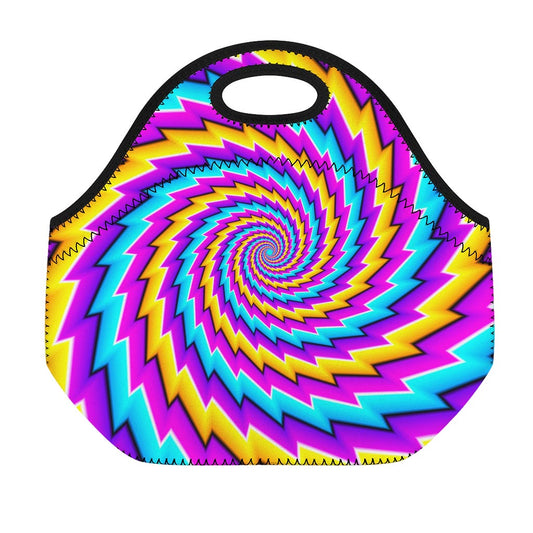 Twisted Spiral Moving Optical Illusion Neoprene Lunch Bag