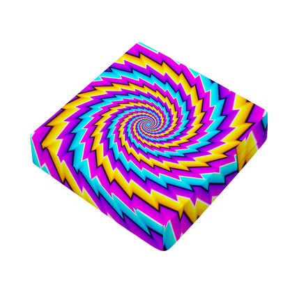 Twisted Spiral Moving Optical Illusion Outdoor Seat Cushion Cover