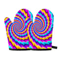 Twisted Spiral Moving Optical Illusion Oven Mitts