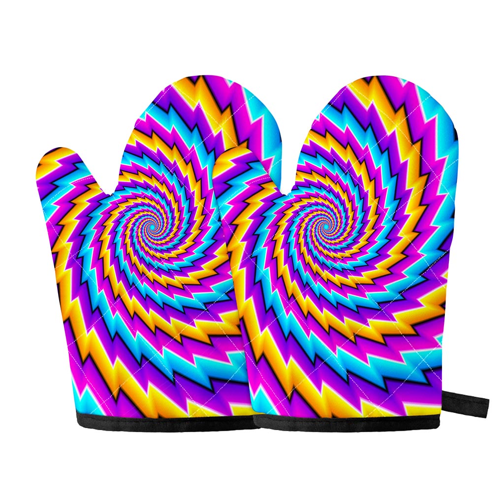 Twisted Spiral Moving Optical Illusion Oven Mitts