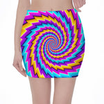 Twisted Spiral Moving Optical Illusion Pencil Mini Skirt