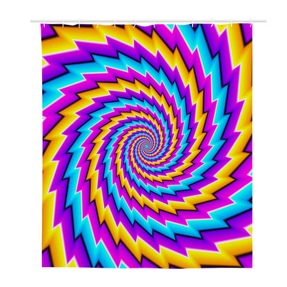 Twisted Spiral Moving Optical Illusion Polyester Shower Curtain
