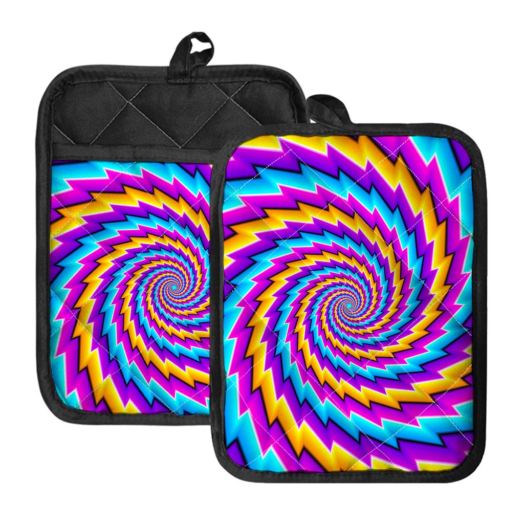 Twisted Spiral Moving Optical Illusion Pot Holders With Pocket
