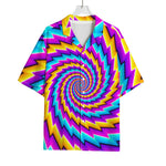 Twisted Spiral Moving Optical Illusion Rayon Hawaiian Shirt