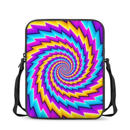 Twisted Spiral Moving Optical Illusion Rectangular Crossbody Bag