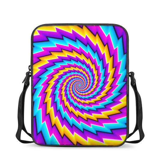 Twisted Spiral Moving Optical Illusion Rectangular Crossbody Bag