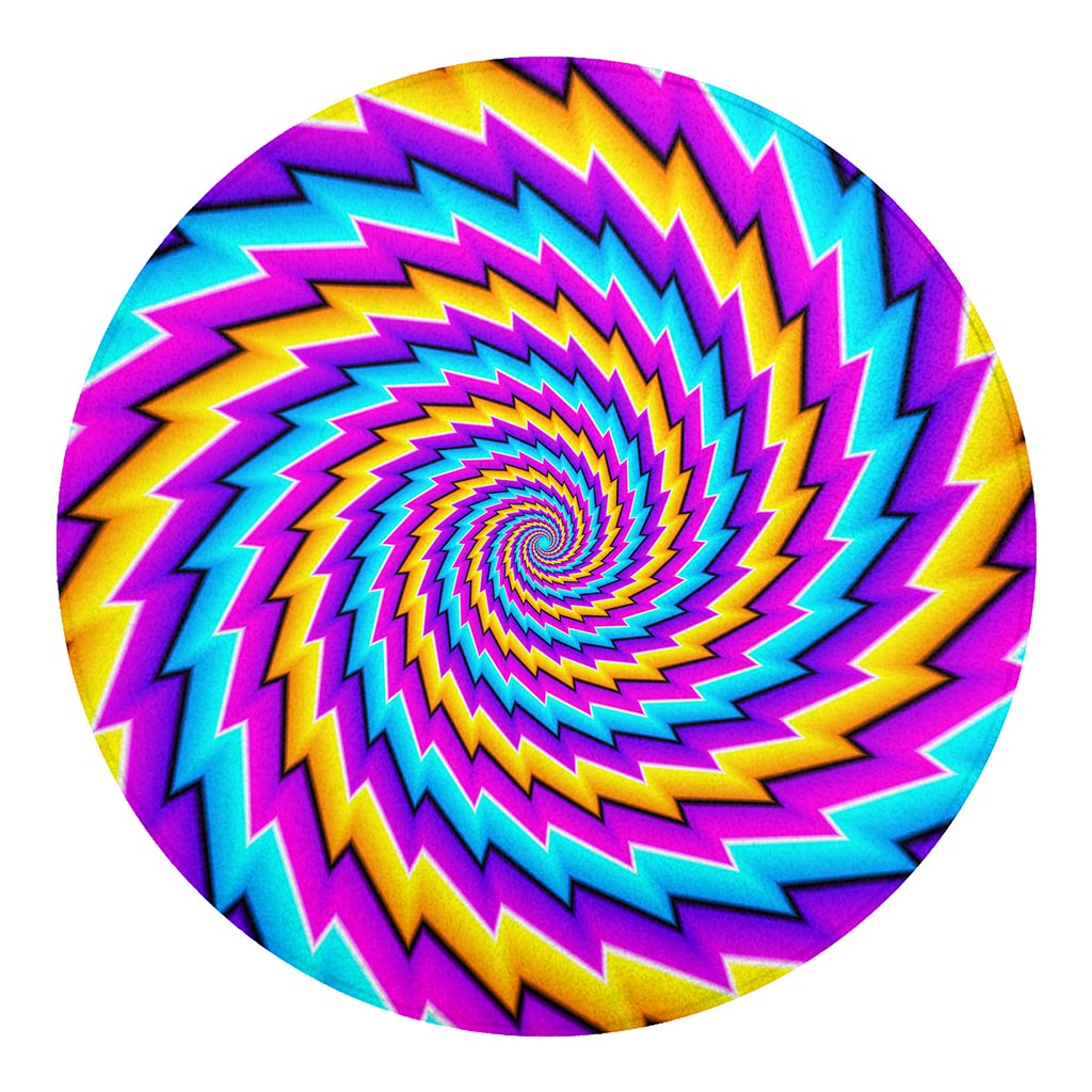 Twisted Spiral Moving Optical Illusion Round Blanket