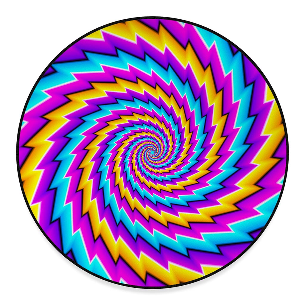 Twisted Spiral Moving Optical Illusion Round Floor Mat