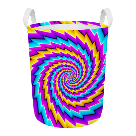 Twisted Spiral Moving Optical Illusion Round Laundry Basket