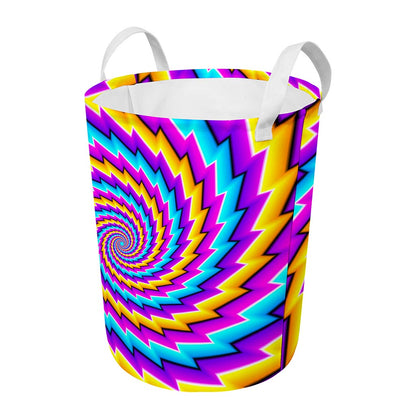 Twisted Spiral Moving Optical Illusion Round Laundry Basket