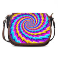 Twisted Spiral Moving Optical Illusion Saddle Bag