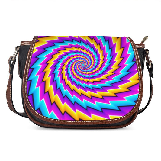 Twisted Spiral Moving Optical Illusion Saddle Bag