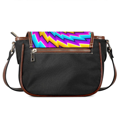 Twisted Spiral Moving Optical Illusion Saddle Bag