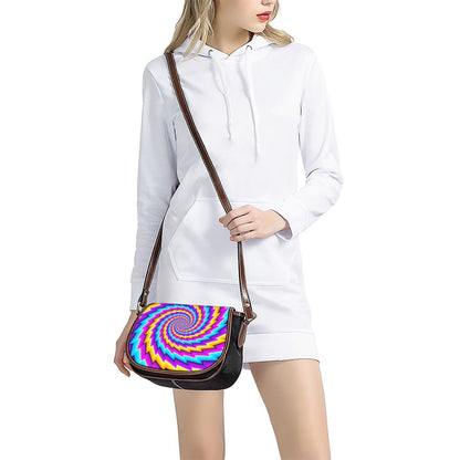 Twisted Spiral Moving Optical Illusion Saddle Bag