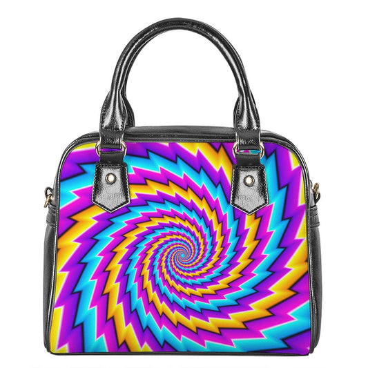 Twisted Spiral Moving Optical Illusion Shoulder Handbag