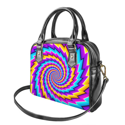 Twisted Spiral Moving Optical Illusion Shoulder Handbag