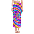 Twisted Spiral Moving Optical Illusion Side Slit Maxi Skirt